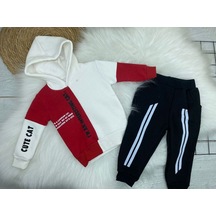 Mj Kids 3 İp Şardonlu İkili Takım Baskılı Kırmızı