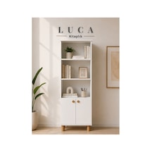 Luca 2 Kapaklı Kitaplık Beyaz