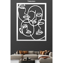 Yüzler Metal Duvar Tablosu - Metal Duvar Sanatı - Beyaz - 21 X 30 Cm