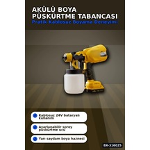Akülü Boya Püskürtme Tabancası Ayarlanabilir Sprey Uçlu Şarjlı Boyama Aleti Bx-316025