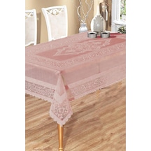 Raşel Örme 140x180 Pano Desenli Masa Örtüsü Pembe Pembe