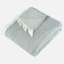 Miespiga Gold Throw 4 Katlı Müslin Koltuk Şalı/125x190 / Bürümcük Doku Su Yeşili Çok Renkli