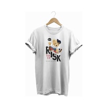 Risky Bear Baskılı Tshirt Beyaz