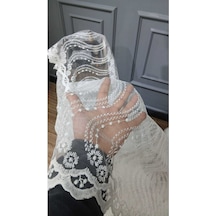 Tül Perde Brode Nakış Yeni Eko Seri Sarmasık Desenli Nakış 3kat Pileli Tül Perde Sarmasık