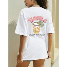 Adrift Karikatür Ve Grafik Tasarım Oversize T-shirt Cartoon/letter Serisi Kod828 Beyaz