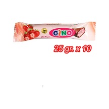 Sütlü Çikolata Kaplamalı Çilek Parçalı Bar / 25 Gram X 10 Adet