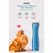 Andis Emerge Lite Profesyonel Şarjlı Kedi Köpek Tıraş Makinesi 10 Numara Bıçaklı 1,5 Mm