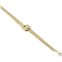 Kordonlu Taşlı Chanel Model Altın Bileklik  64037713 Sarı Altın