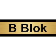 B Blok 10x20cm Altın Renk Metal Yönlendirme Levhası