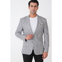 Comfort Fit Torba Cep Esnek Pamuklu Nefti Blazer Ceket C 740