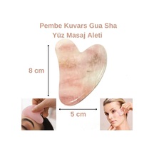 Yıldız Doğal Taş Sertifikalı Pembe Kuvars Gua Sha Doğal Taş Masaj Aleti