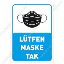 Lütfen Maske Tak Yazısı Pankartı Tabelası Stickerı (453452170)