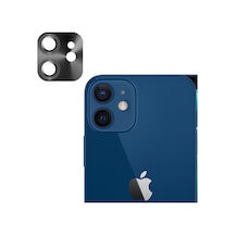 Apple Uyumlu iPhone 12 Mini 11 Metalik Seri Kamera Lens Koruyucu Siyah