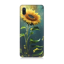 Samsung Galaxy A02 Uyumlu Tek Başına Ayçiçeği Desenli Silikon Kılıf Çok Renkli