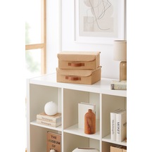 Ocean Home Textile 2'li Jüt Kapaklı Kutu Set 30 x 23 x 11 cm