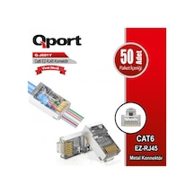 Q-j601y Cat6 50 Lik Paket Ezrj45 Metal Yeni Nesil Konnektör
