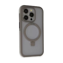 Joko Apple Uyumlu iPhone 15 Pro Max Zorda Airbag Magsafe Standlı Kapak - Titan Gri Kılıf