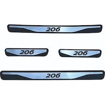 206 Kapı Eşiği 1998-2013 New Krom Kapı Eşiği 4 Parça Paslanmaz Çelik