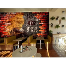 3 Boyutlu Tuğla - Coffee Duvar Kağıdı