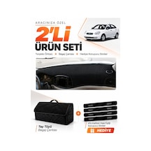 E-biz Hyundai Accent Era 2006-2011 Uyumlu Torpido Örtüsü + Tay Tüyü Bagaj Çantası - Siyah - Hu010