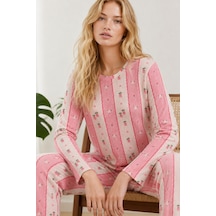 Kadın Bol Paça Relaxed Pembe Pijama Takımı 4692