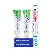 Sensodyne Ferah Nane Diş Macunu 75ml X 2 Adet + Diş Eti Bakımı Diş Fırçası Yumuşak Temel Bakım