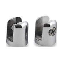 2 Adet Yuvarlak Cam Raf Tutucu Etejer 7 Mm Parlak Krom Metal