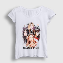 Presmono Kadın Girls Blackpink T-shirt Beyaz
