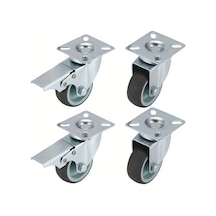 Dashanshop 2 Inç Tpu Tekli Tekerlek 4lü Set 2 Frenli 2 Frensiz Universal Döner Tekerlek