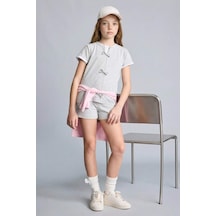 Defacto Regular Fıt 2li Pijama Takımı Kız Çocuk H5514a826smgr28 Gri-gr28