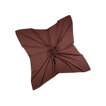 Mim Eşarp Mısırlı Eşarpları Queen Krep Düz Renk Eşarp 110x110 Cm Acı Kahve