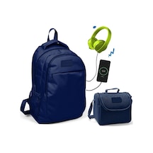 Coral High Lacivert Okul ve Beslenme Çantası - Erkek Çocuk - Usb