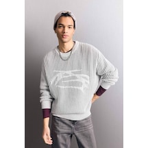 Defacto Bisiklet Yaka Ajurlu Triko Kazak G5942ax25wngr184 Gri-gr184