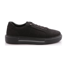 Dgn 1593 Erkek Lastik Detayli Düz Taban Sneakers Ayakkabi 1593-2505-R1627 Siyah