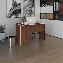 Kenzlife Ofis Masası Miyamoto Cvz Sağ 75 110 60 Raflı Dolap Bilgisayar Çalışma Masası Beyaz