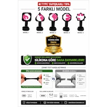 Evrensel Type-c Giriş Koruma Tıpası - Kaybolmaya Karşı Yapışkanlı 5 Farklı Şekil Yerli