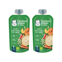 Gerber Organik Yulaflı Elma, Havuç ve Balkabaklı Püre 110g x 2 Adet