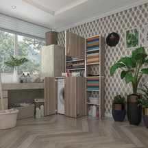 Kenzlife Çamaşır Makinesi Dolabı Kasparovmaks Crd 180 096 55-20 Banyo Kapaklı Arkalıksız Çok Renkli