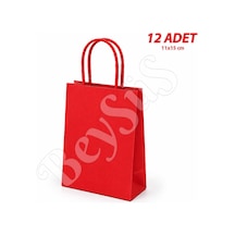 11x15 Cm Hediyelik Kağıt Çanta Kırmızı 12 Adet Tüm Yaşlar