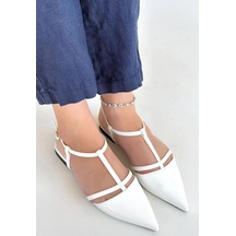 Canca Beyaz Rugan Babet Ayakkabı Çok Renkli