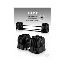 Premium Sports Ayarlanabilir 2 İn 1 Halter Dambıl Seti 40kg Siyah