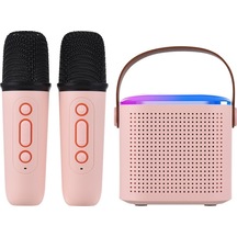 Mufunye Mini Karaoke Makinesi Taşınabilir Mikrofon Ve Ses Kutusu Seti Ev Ktv Bt Hoparlör 2 Mikrofonlu Ev Açı D