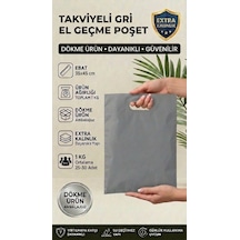 35x45 Gri Takviyeli El Geçme Poşet 1kg