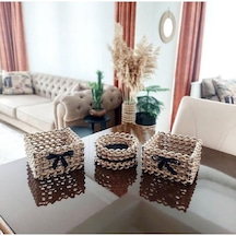 Egindra Hasır Tel Dekoratif Sepet Mini Sepet 3Lü Set