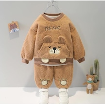 Mnk Baby & Kids Desenli Çocuk Peluş Takım Mnk0435 001
