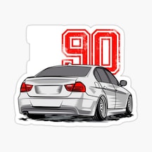 E90 Araba Cam Sticker Yapıştırma 16Cm 2 Adet