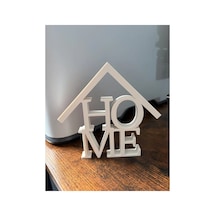 Alvera Home Yazılı Çatılı Dekoratif Masa Süsü Minimalist Ev Yazısı Raf Ve Sehpa Dekoru Beyaz