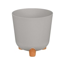 Omnipazar Elf-453 Dekoratif Derin Nostalji Ayaklı Saksı Takımı 16 Litre Taş Gri