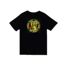 Stoned&Fame Cobra Kai Dizi Baskılı Unisex %100 Pamuk Siyah T-shirt SIYAH Siyah