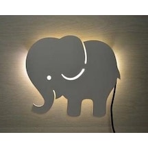 Fil Gece Lambası Çocuk Odası Bebek Odası Dekoratif Led Aydınlatma 30 Cm Ahşap